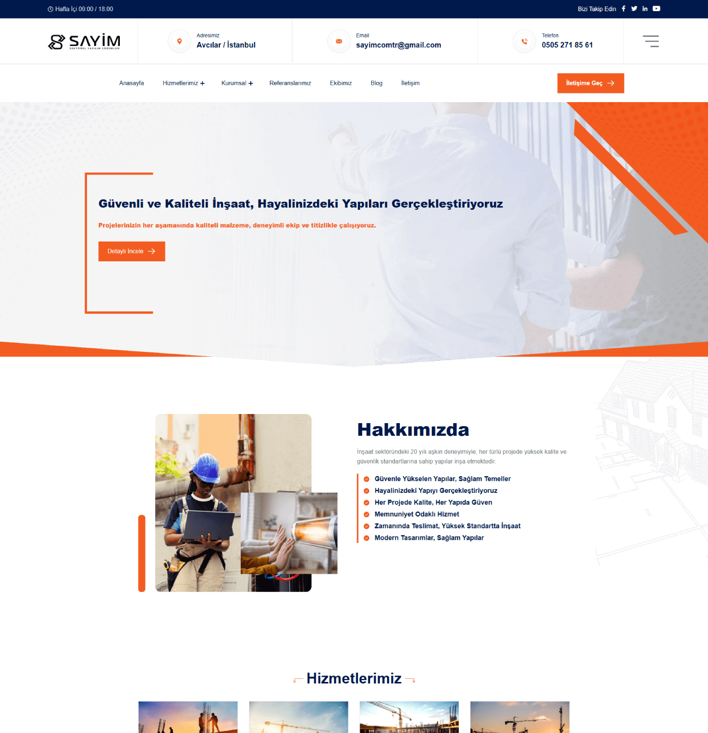 İnşaat Temalı Kurumsal Yazılım