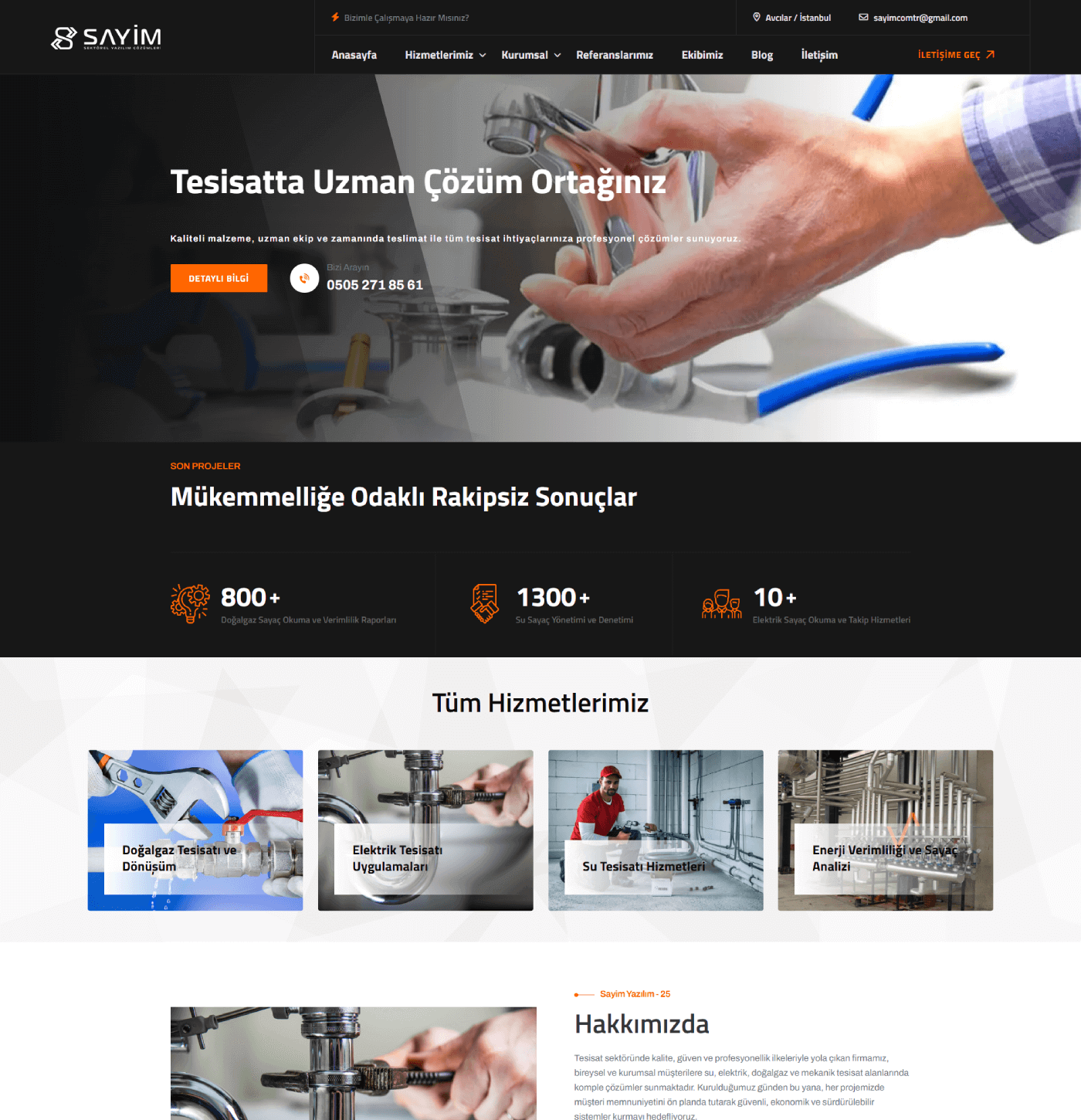 Tesisat Temalı Kurumsal Yazılım