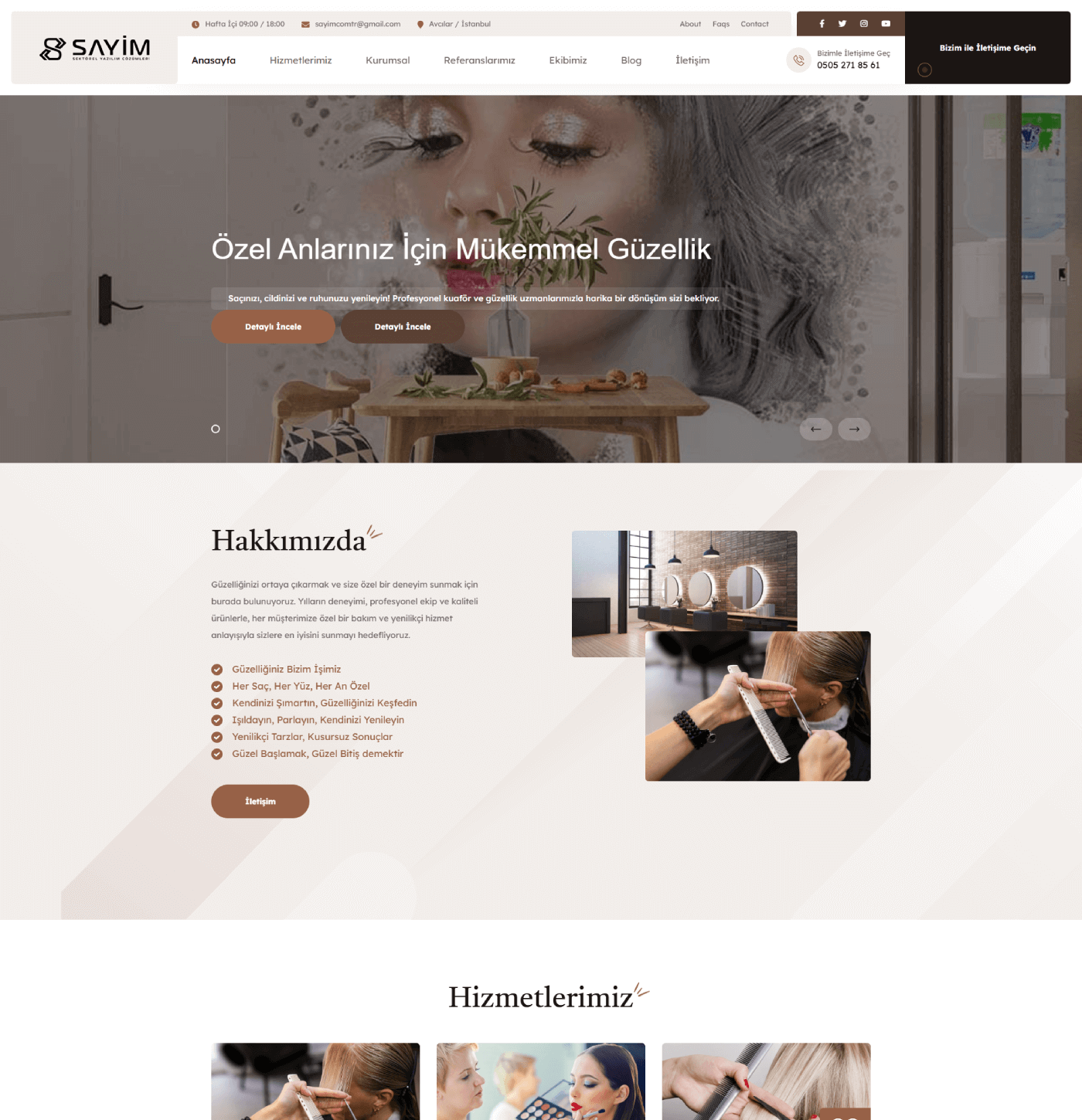 Kuaför Temalı Kurumsal Yazılım