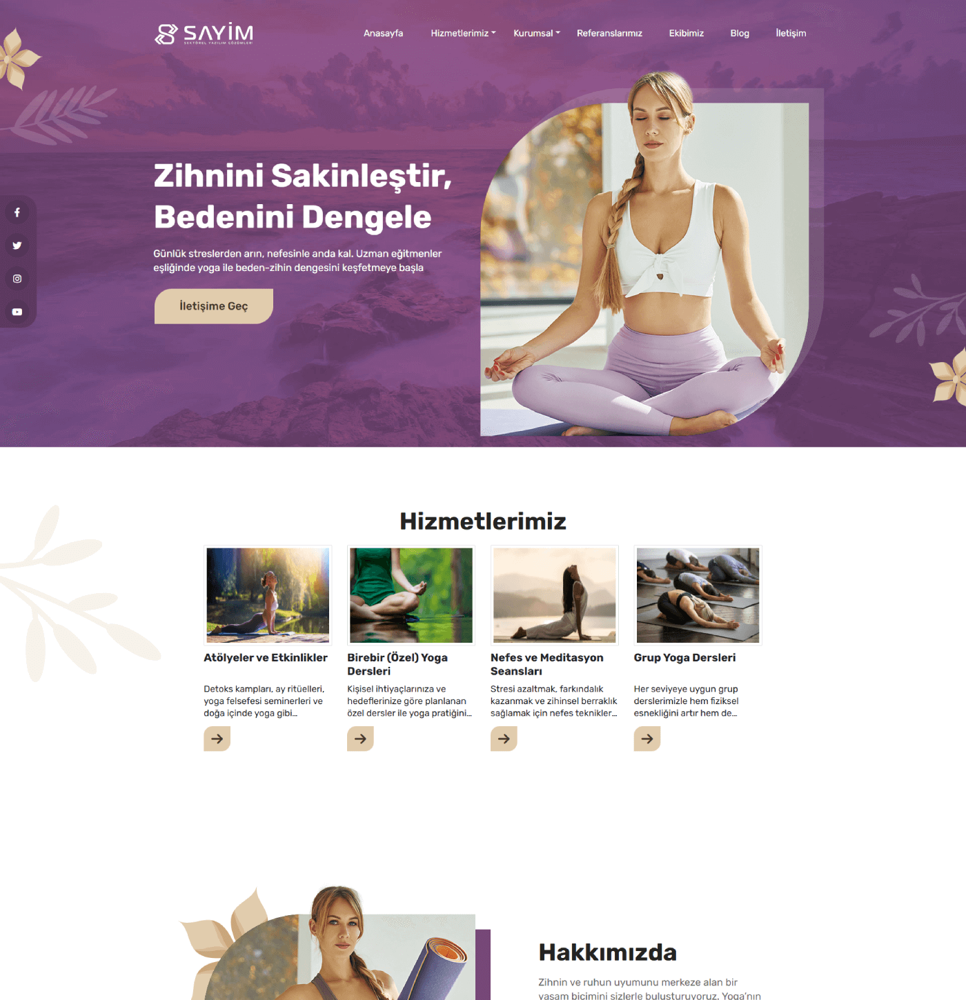 Yoga Temalı Kurumsal Yazılım