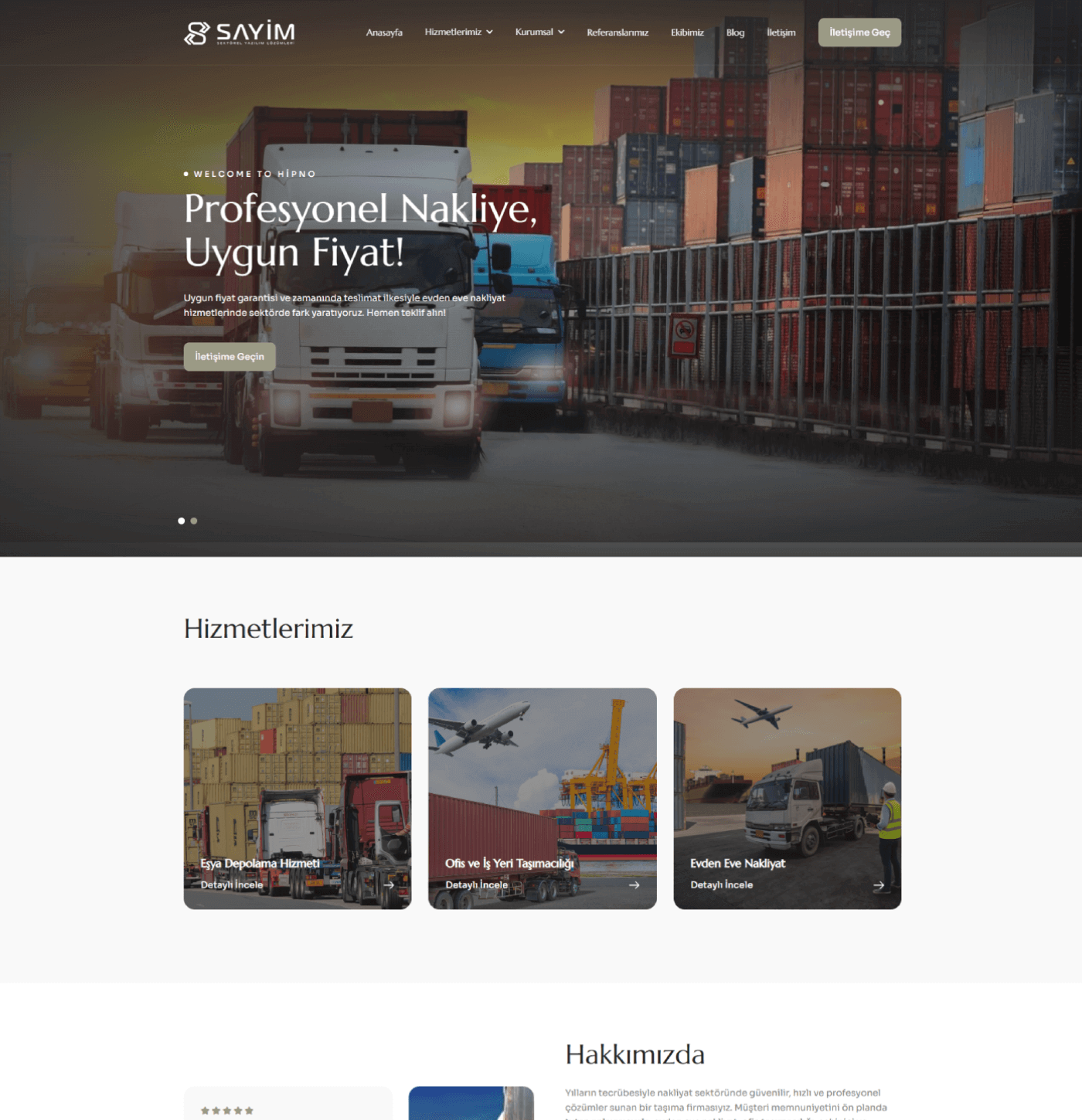 Nakliyat Temalı Kurumsal Yazılım